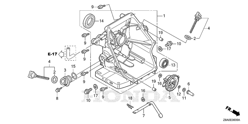 Crankcase Cover Diagram and Parts List for GC160LAX (Type QBC)(GCAHA-6025169-9999999) Honda Engine
