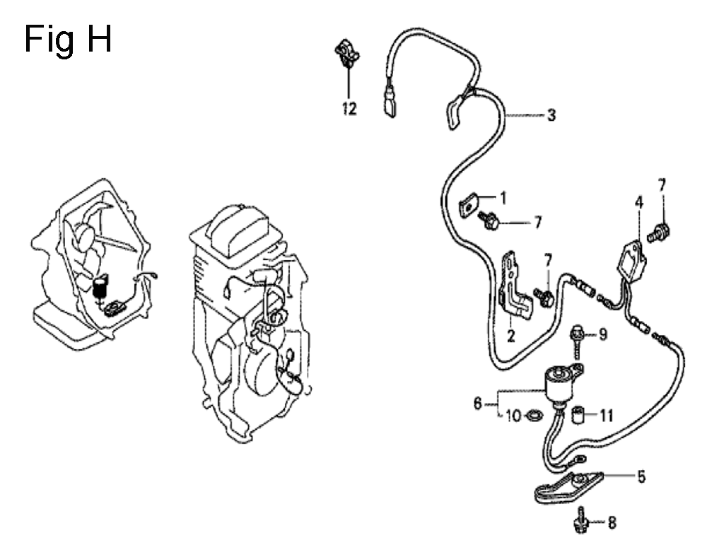 Fig-8 Diagram and Parts List for GC160A Type VXR Honda Engine
