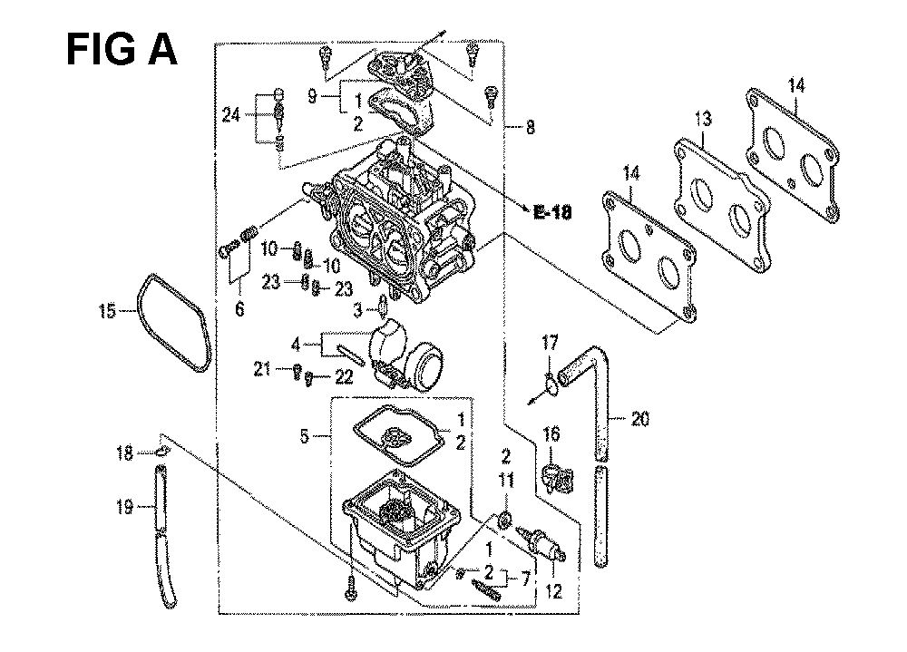 Fig-3 Diagram and Parts List for GXV530 Type EXA1A Honda Engine