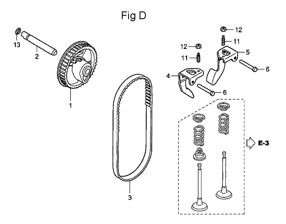 Fig-4 Diagram and Parts List for GC160A Type DEAF Honda Engine