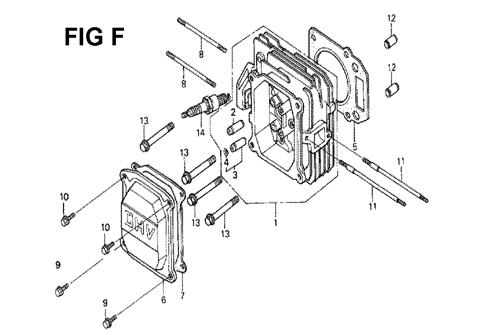 Fig-13 Diagram and Parts List for GXV160K1 Type N55 Honda Engine