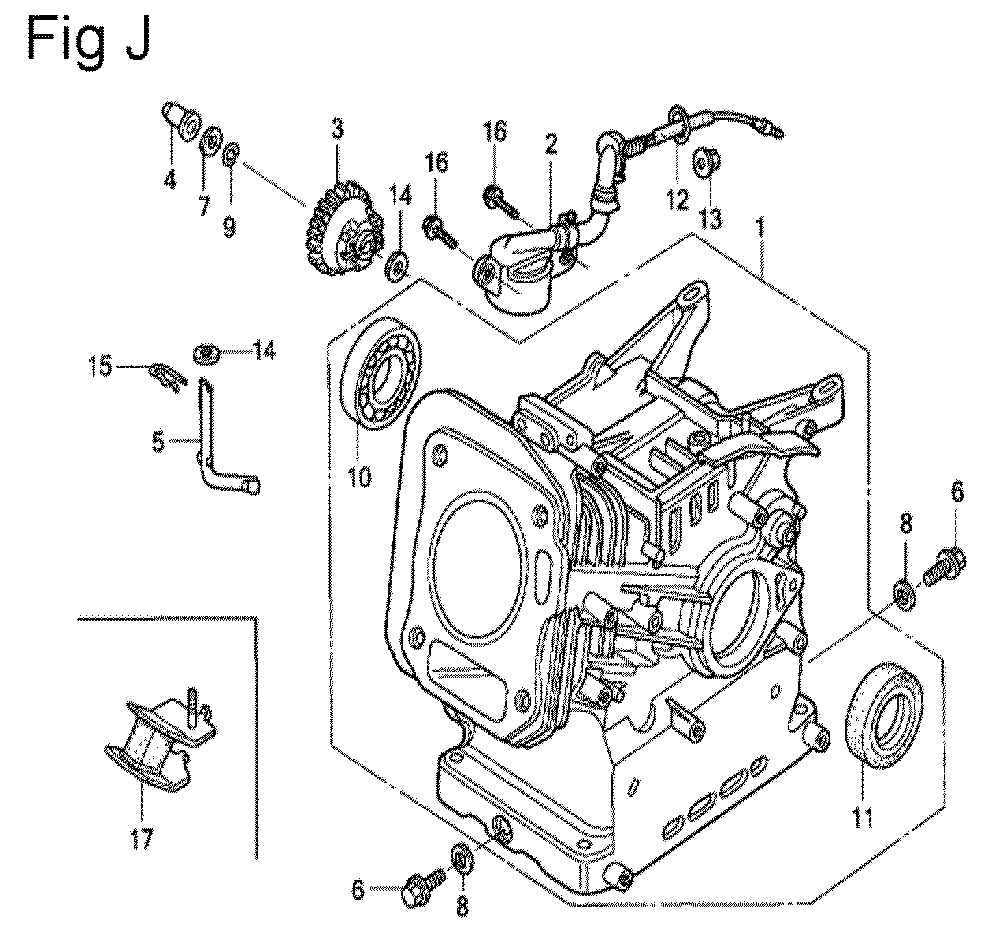 Fig-12 Diagram and Parts List for GX200 Type VX4P Honda Engine