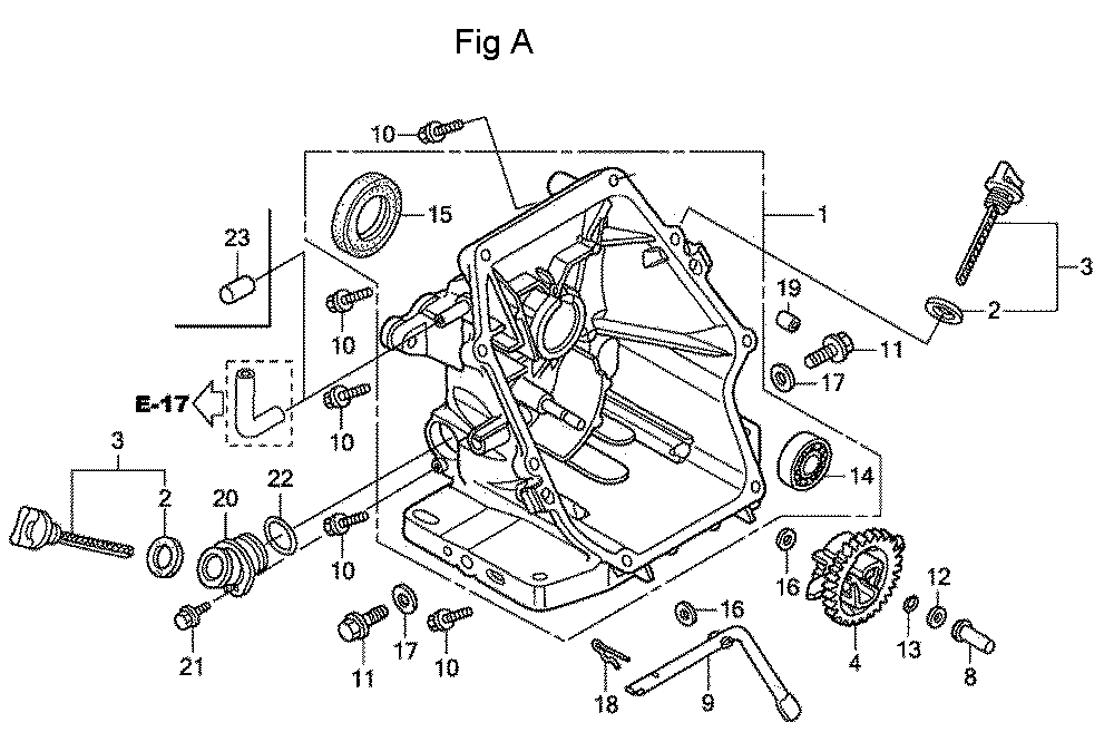 Fig-1 Diagram and Parts List for GC160A Type QHA1 Honda Engine
