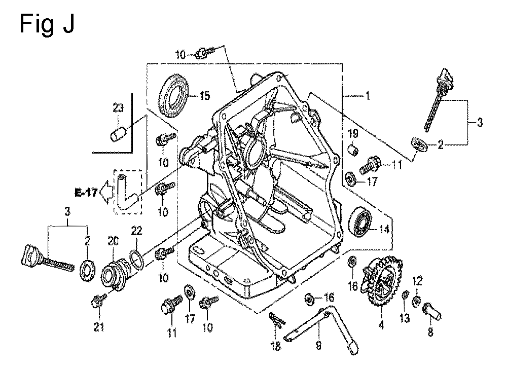 Fig-10 Diagram and Parts List for GC135 Type SHE Honda Engine