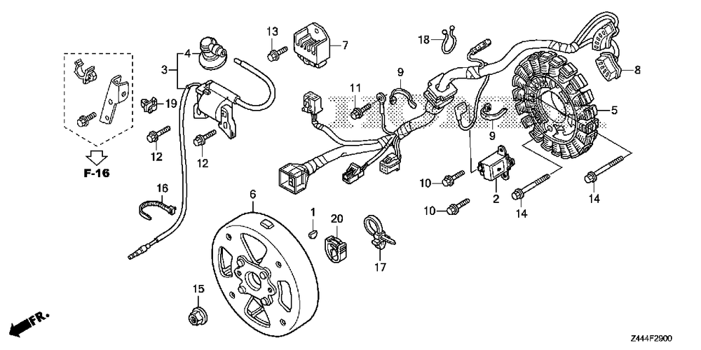 Rotor-Stator Diagram and Parts List for EU2200IT (Type  A3)(EAMT-1000001 - 9999999) Honda Generator
