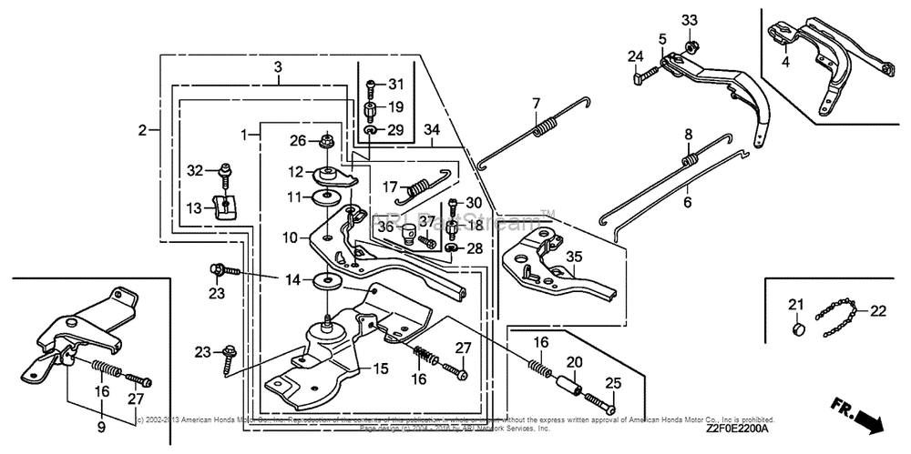 Control (1) Diagram and Parts List for GX160K1 (typeSX/B)(GCAAK-1000001) Honda Engine