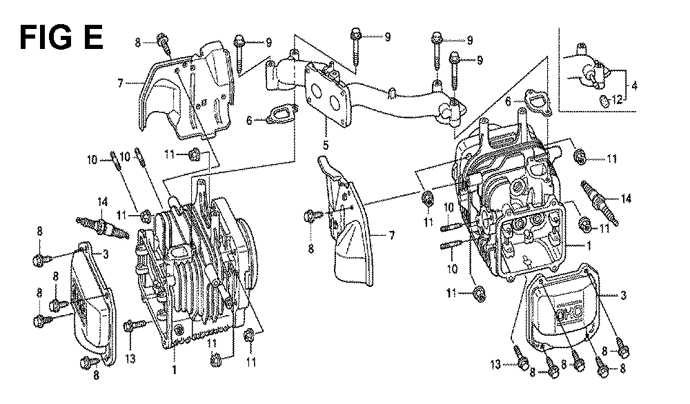 Fig-6 Diagram and Parts List for GXV520U Type QEA3 Honda Engine