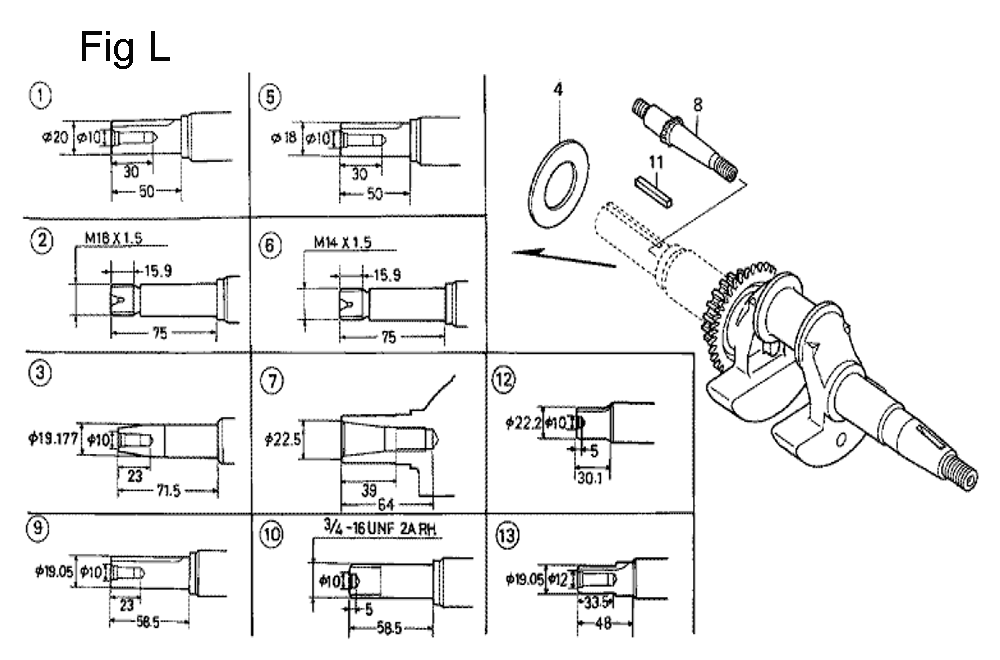 Fig-12 Diagram and Parts List for GC160A Type VXC Honda Engine
