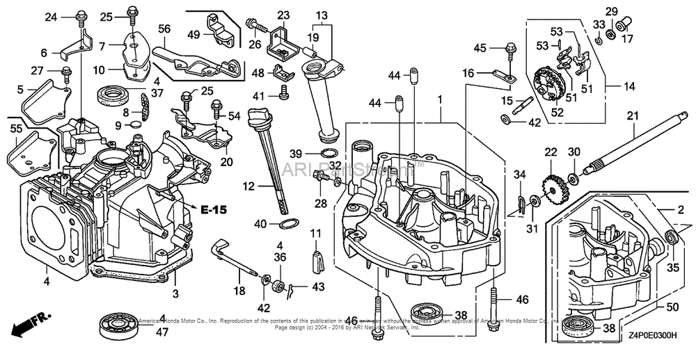 Cylinder Barrel Diagram and Parts List for GXV160UH2 (typeN1)(GJABH-1000001) Honda Engine