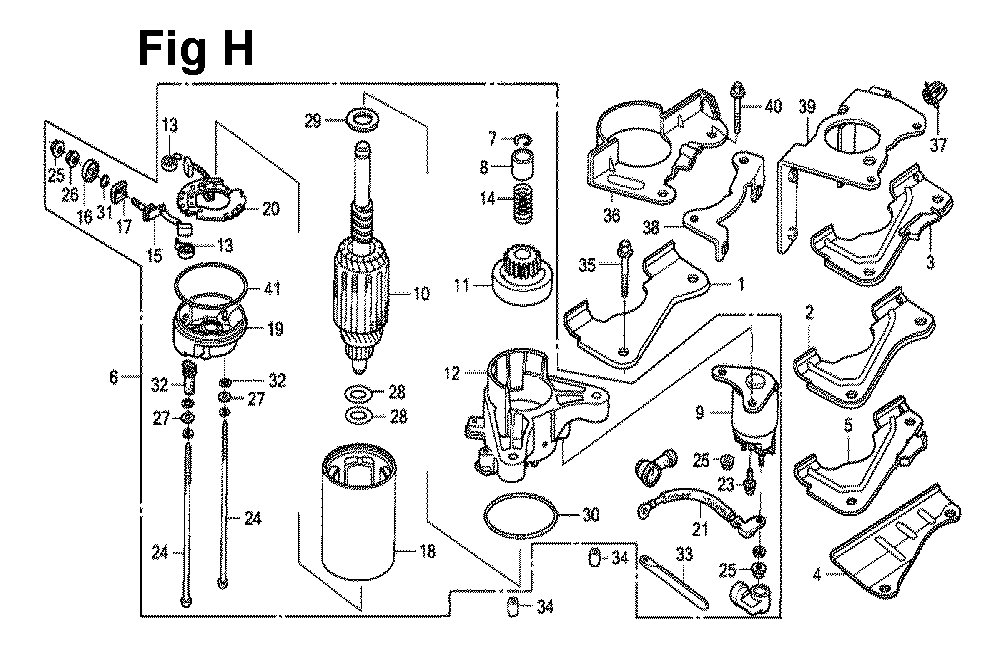 Fig-13 Diagram and Parts List for GXV270 Type DNE2 Honda Engine