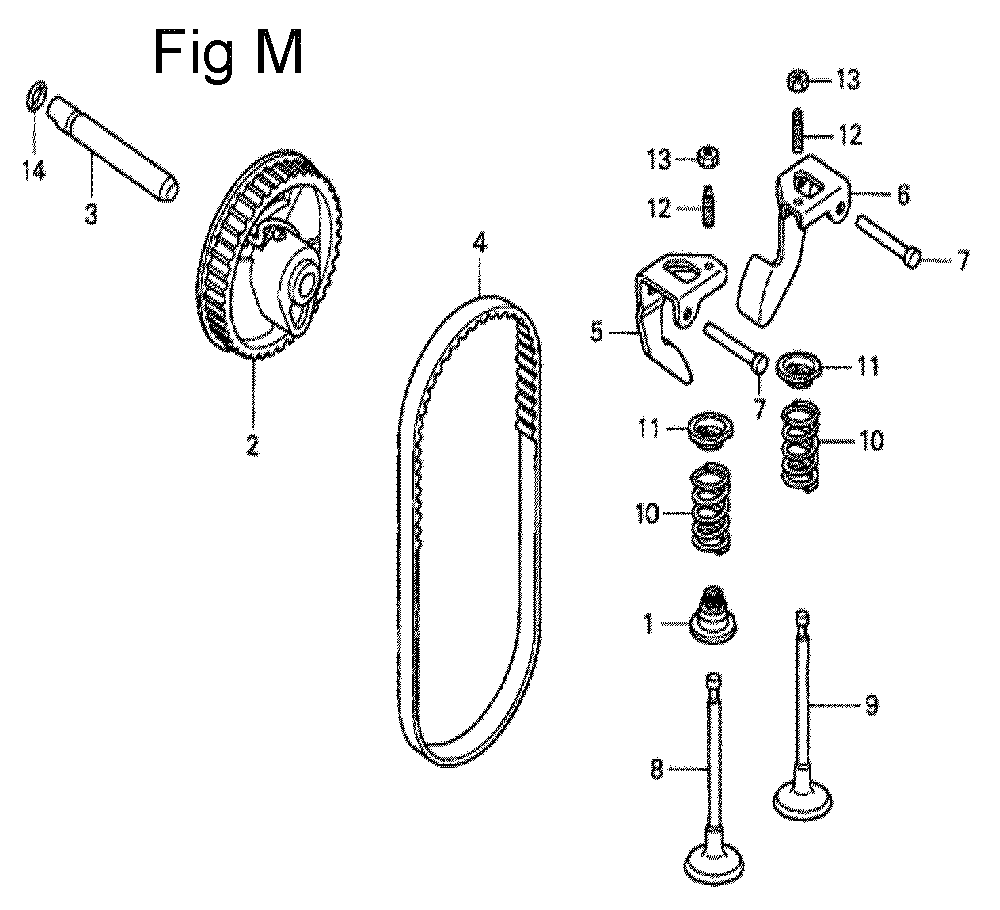 Fig-13 Diagram and Parts List for GS190A Type QBAF Honda Engine