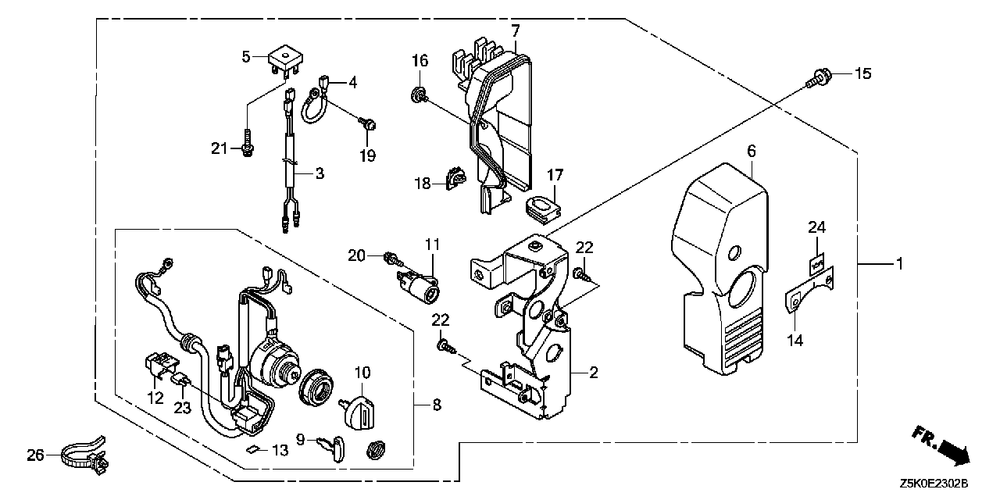 Control Box (3) Diagram and Parts List for GX270UT2 (Type  QZXR/A)(GCBGT-2000001 - 2258490) Honda Engine