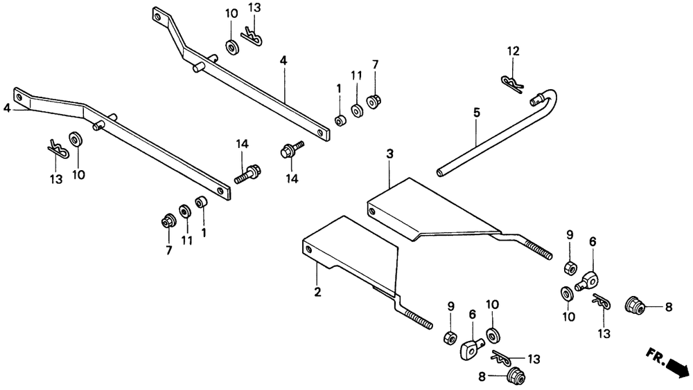 Cutter Deck Link Diagram and Parts List for CD2038 (Type  SA)(RZCV-6000001 - 9999999) Honda Lawn Tractor Accessories