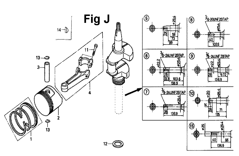 Fig-2 Diagram and Parts List for GXV160K1 Type N52 Honda Engine