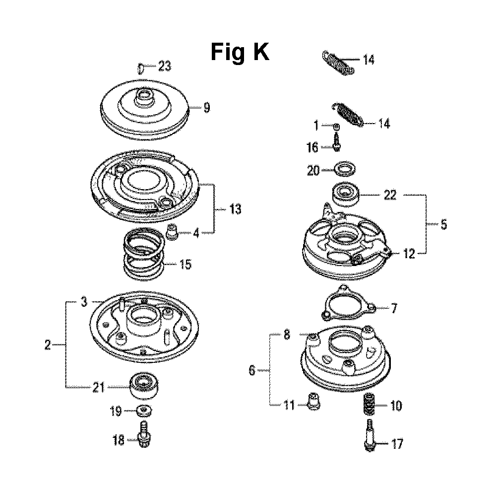 Fig-9 Diagram and Parts List for GXV160UH2 Type SFY1 Honda Engine