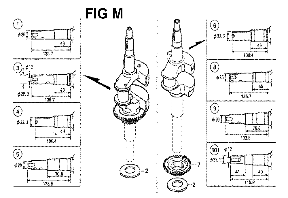 Fig-13 Diagram and Parts List for GCV190LA Type SBH Honda Engine