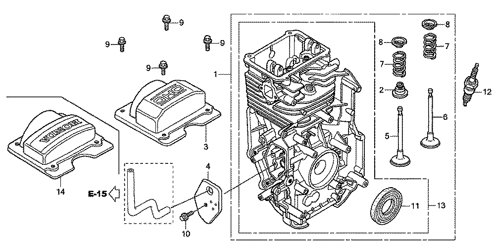Fig-0 Diagram and Parts List for GC160LA Type MHAB Honda Engine