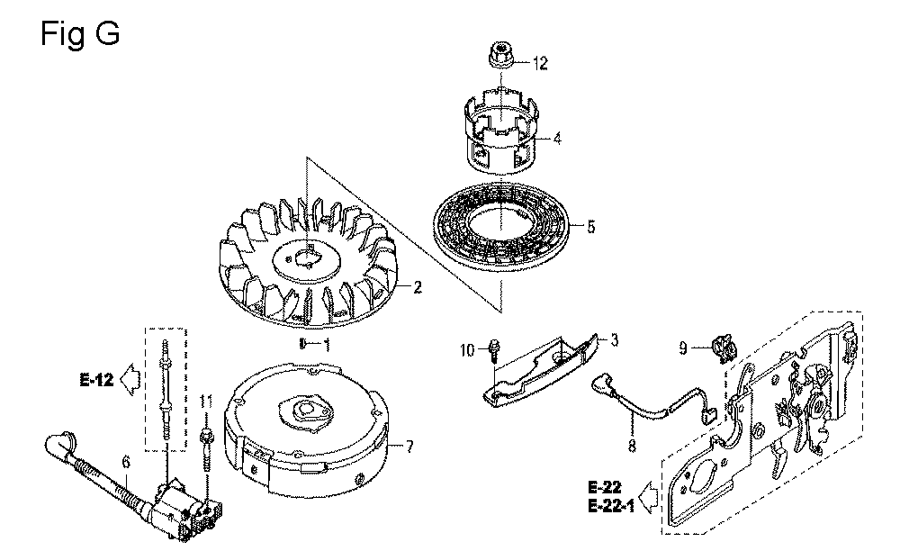 Fig-7 Diagram and Parts List for GCV160LA Type N5MF Honda Engine