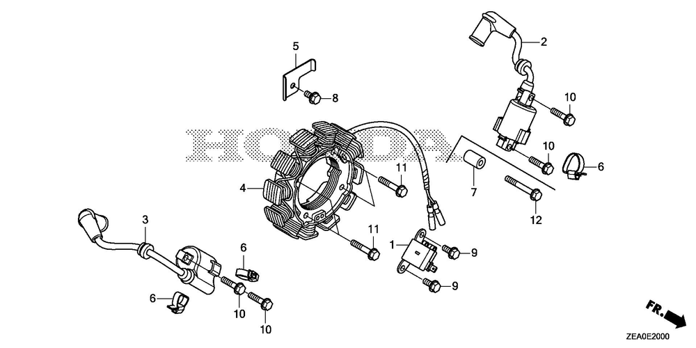 Ignition Coil Diagram and Parts List for GX700IRHX (Type BXF)(GCAUH-1000001-9999999) Honda Engine