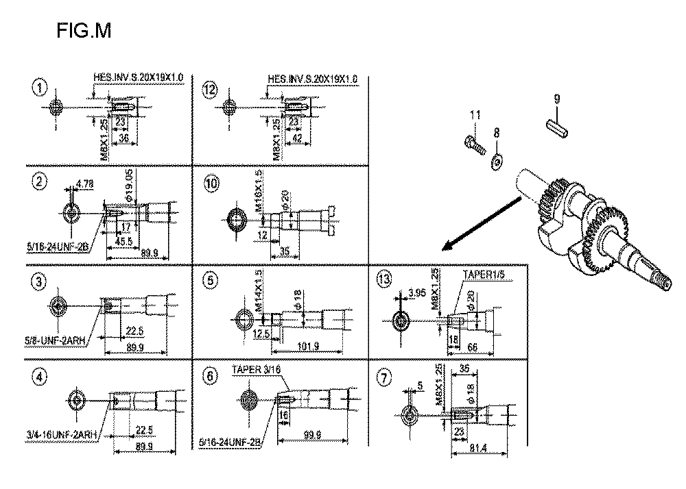 Fig-13 Diagram and Parts List for GX120T1 Type QX2 Honda Engine