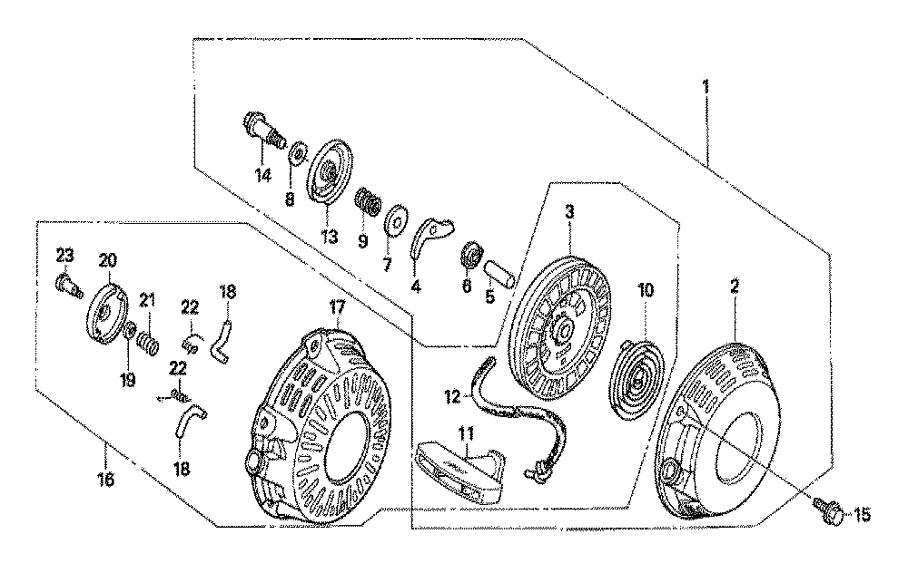 Fig-0 Diagram and Parts List for GX120T1 Type PM Honda Engine