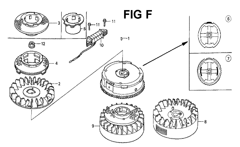 Fig-7 Diagram and Parts List for GXV160 Type SFS Honda Engine