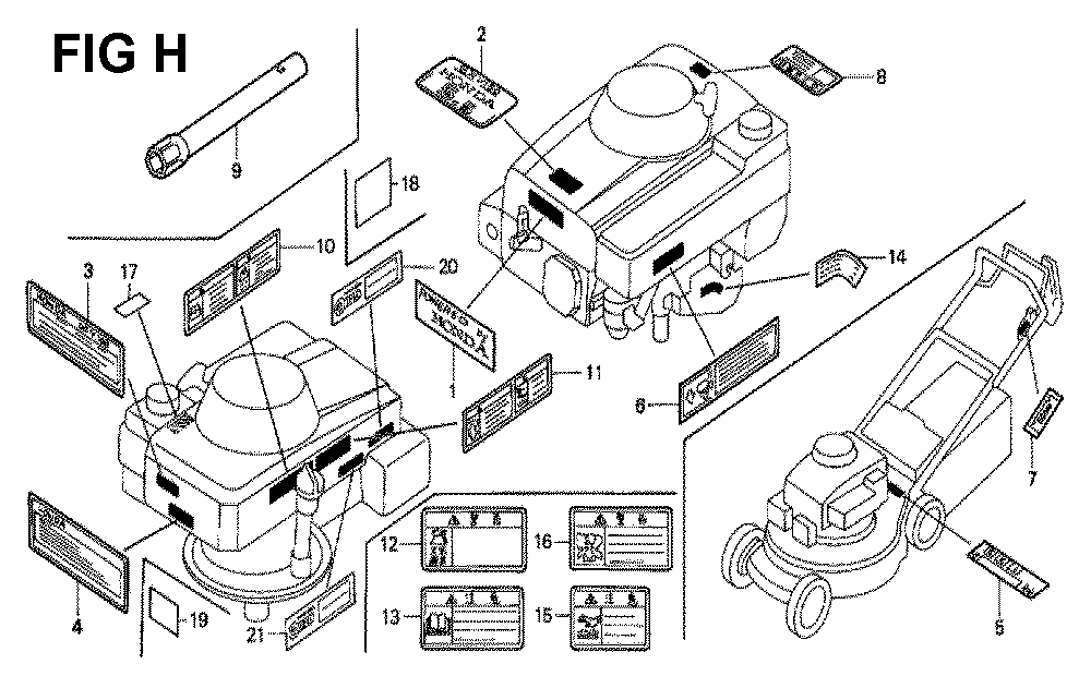 Fig-9 Diagram and Parts List for GXV160K1 Type SFY1 Honda Engine