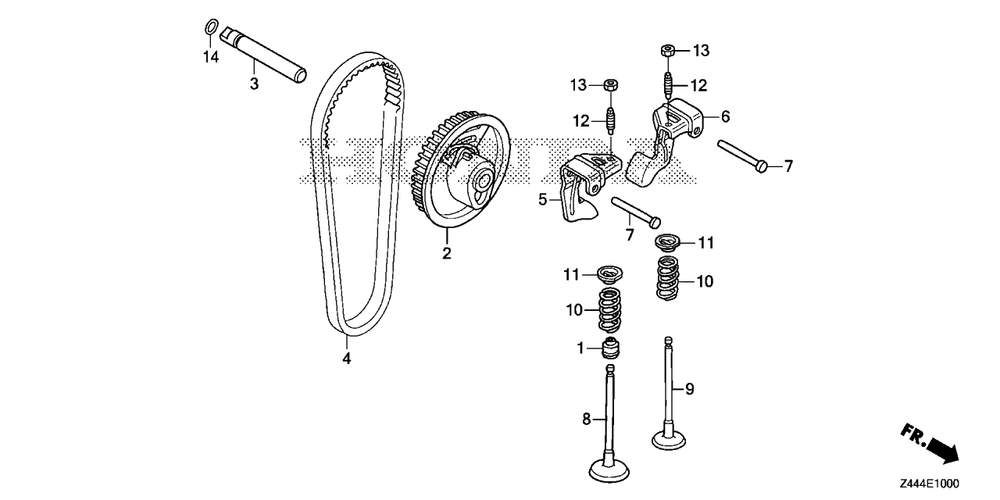 Camshaft Pulley Diagram and Parts List for EU2200IT (Type  AG)(EAMT-1000001 - 9999999) Honda Generator