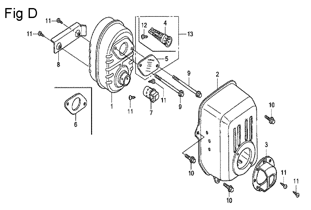 Fig-4 Diagram and Parts List for GS190A Type QBE Honda Engine