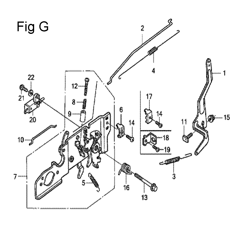 Fig-7 Diagram and Parts List for GCV190A Type BHH Honda Engine
