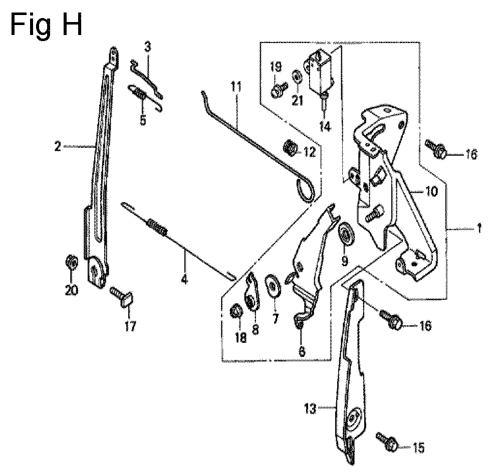 Fig-8 Diagram and Parts List for GC160 Type PXC Honda Engine