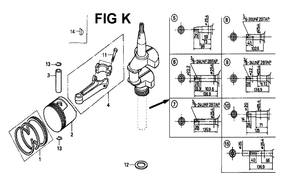 Fig-1 Diagram and Parts List for GXV160K1 Type N1 Honda Engine