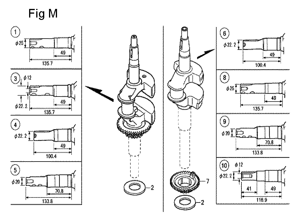 Fig-13 Diagram and Parts List for GCV190LA Type S3A Honda Engine
