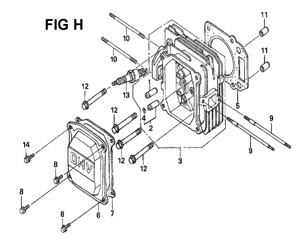Fig-12 Diagram and Parts List for GXV160H2 Type A1N5 Honda Engine