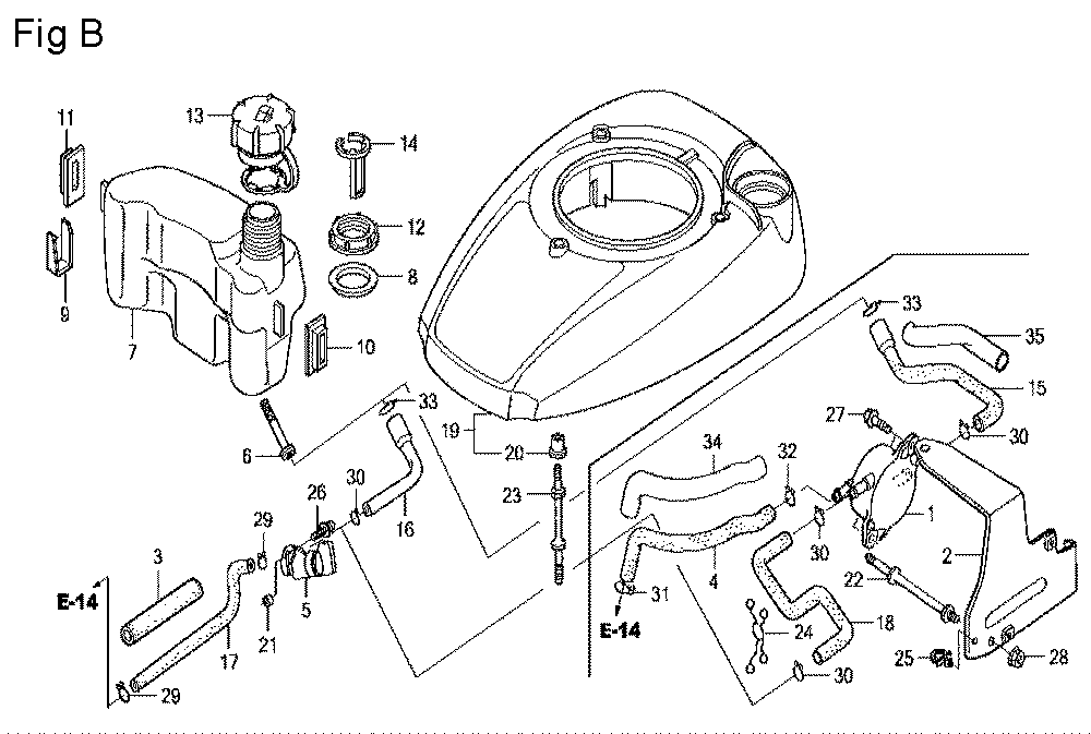 Fig-2 Diagram and Parts List for GCV160LE Type A7H1 Honda Engine