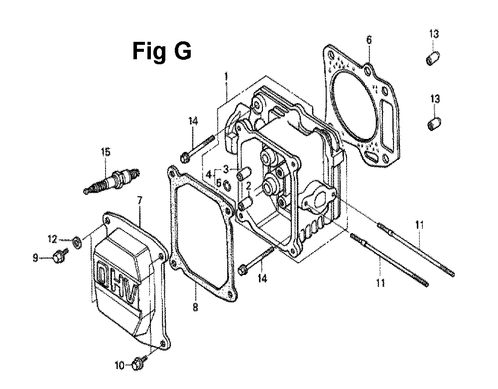 Fig-1 Diagram and Parts List for GXV120 Type P Honda Engine