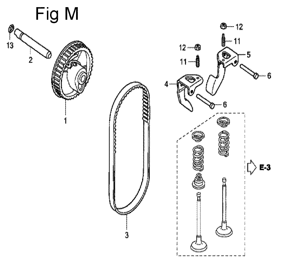 Fig-13 Diagram and Parts List for GC160 Type QHE2 Honda Engine