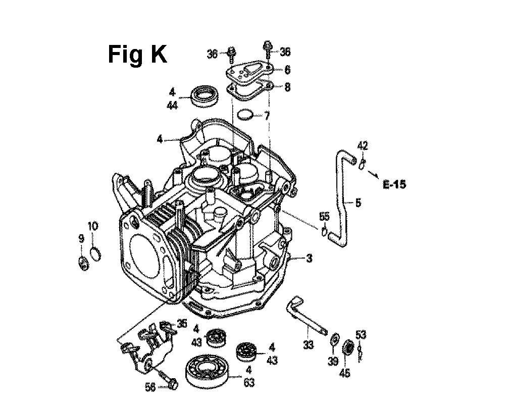 Fig-12 Diagram and Parts List for GXV340 Type DNE Honda Engine