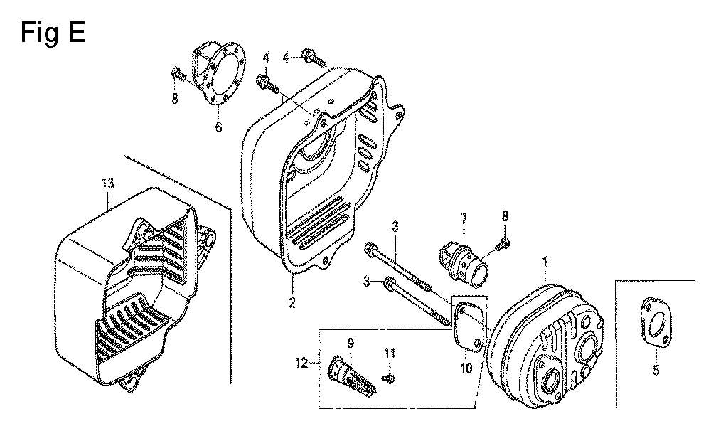 Fig-5 Diagram and Parts List for GCV160A Type N1AF Honda Engine
