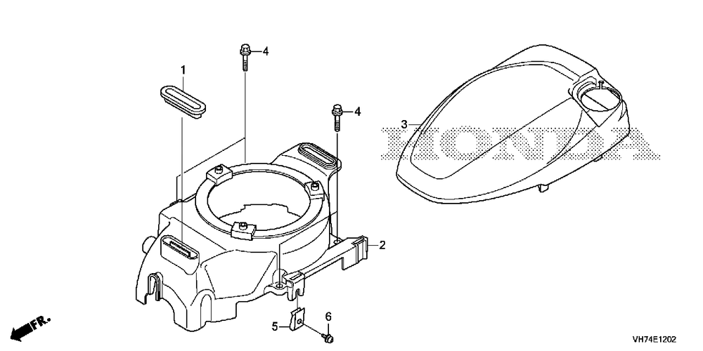 Fan Cover (Hrx217k6) Diagram and Parts List for HRX217K6 (Type  HYA)(MAMA-1000001 - 9999999) Honda Lawn Mower