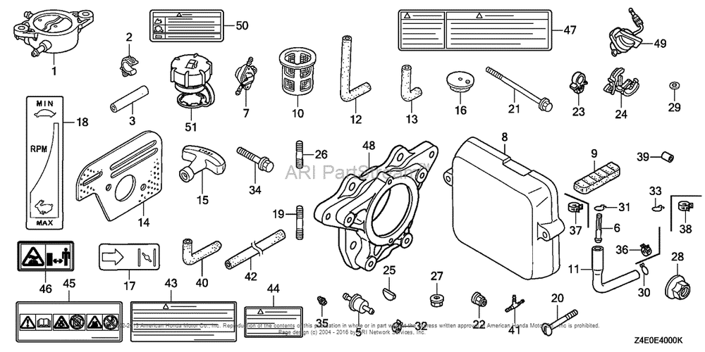 Other Parts Diagram and Parts List for GX100U (typeKRB5)(GCAGK-1000001) Honda Engine