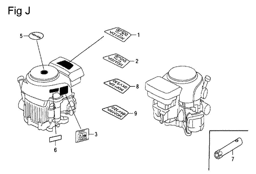 Fig-10 Diagram and Parts List for GCV530 Type QEA1 Honda Engine