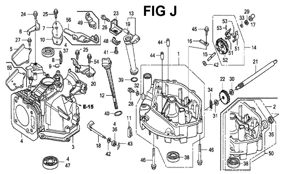 Fig-11 Diagram and Parts List for GXV160UH2 Type SFL4 Honda Engine