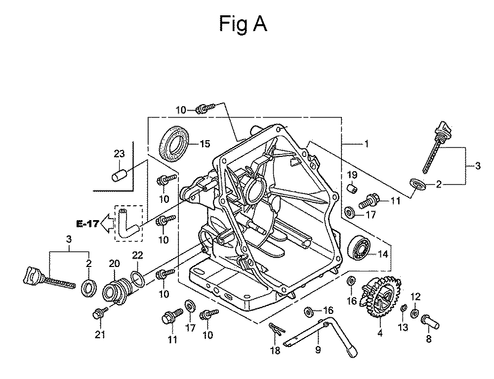 Fig-1 Diagram and Parts List for GC135 Type WME2 Honda Engine