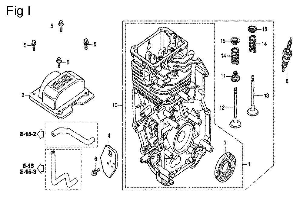 Fig-9 Diagram and Parts List for GC135 Type QHC1 Honda Engine