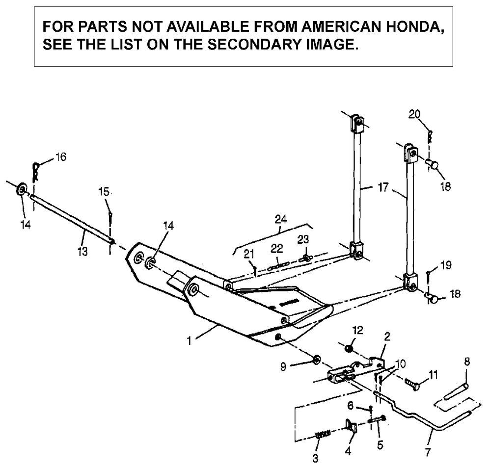 Front Quick-Hitch Kit (Qh752a-Qh5000) Diagram and Parts List for QH752 (Type  A)(QH5000 A) Honda Lawn Tractor Accessories