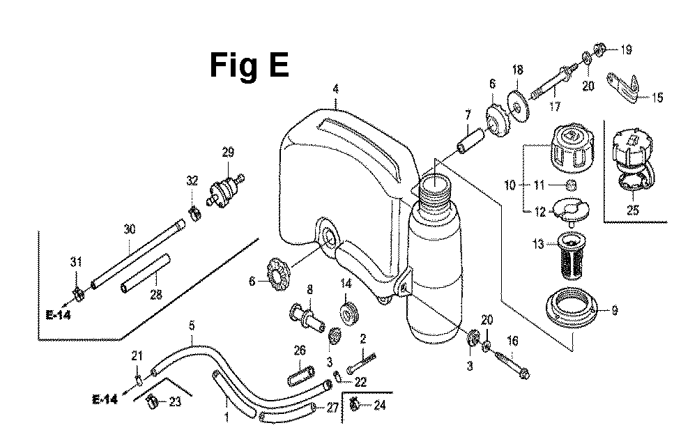 Fig-7 Diagram and Parts List for GXV160UH2 Type A1T Honda Engine
