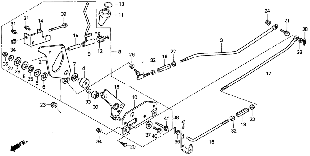Change Lever (2) Diagram and Parts List for H1011H (Type  SA)(MZAW-6000001 - 6100000) Honda Lawn Mower