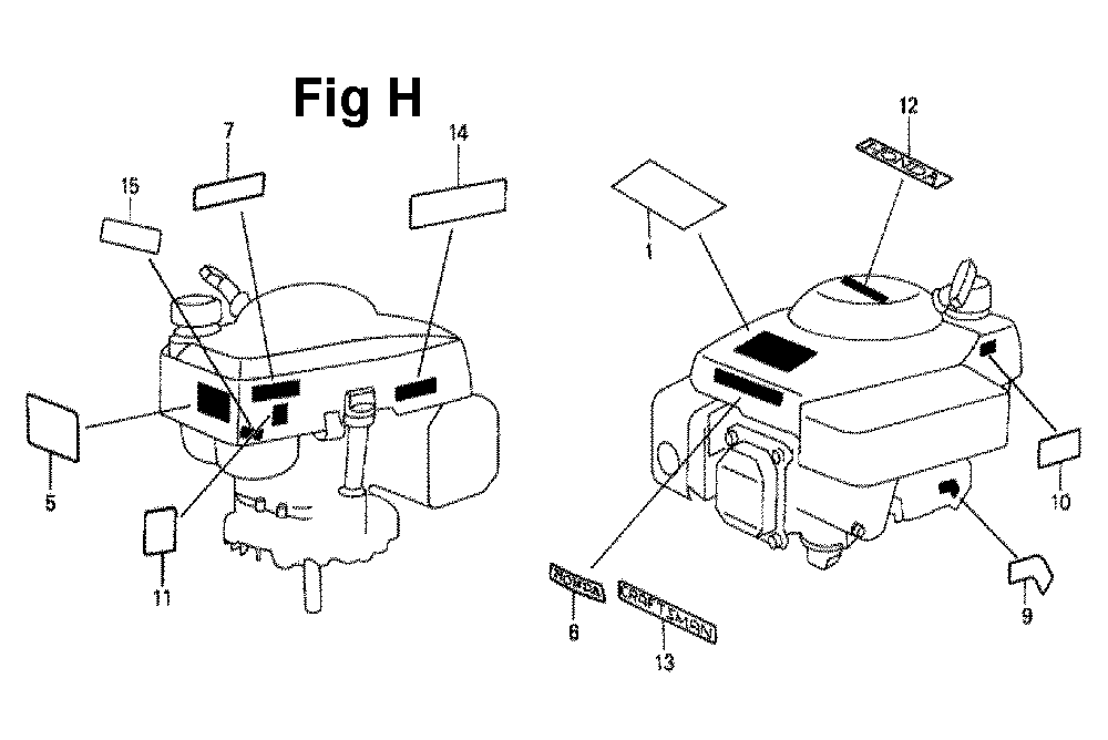 Fig-7 Diagram and Parts List for GXV140 Type N1H Honda Engine