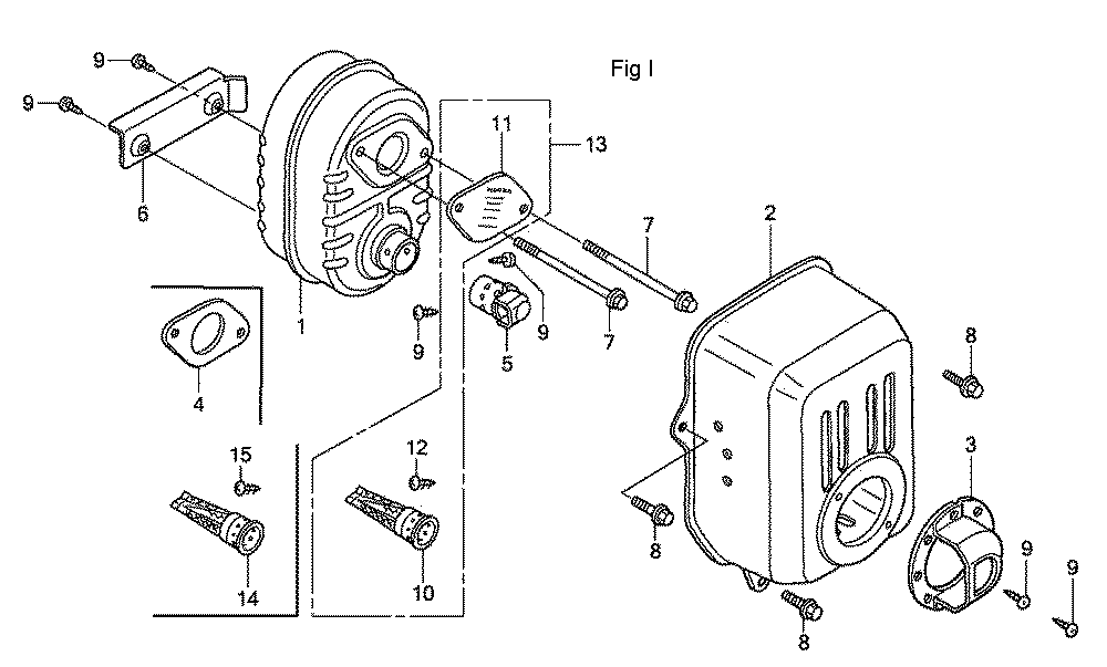 Fig-9 Diagram and Parts List for GC190A Type QEAF Honda Engine